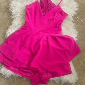 NWOT Pink romper with shorts
